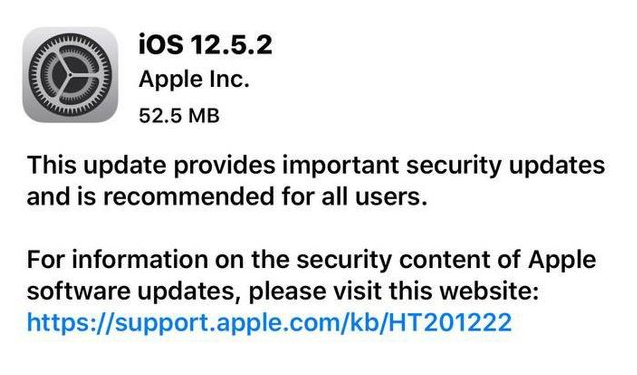 富锦苹果手机维修分享iOS12.5.2发布，建议所有老苹果用户安装 